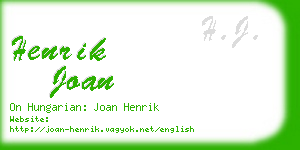 henrik joan business card